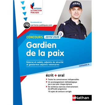 Concours Gardien de la paix - Catégorie B - Intégrer la fonction publique - 2019/2020 - 1