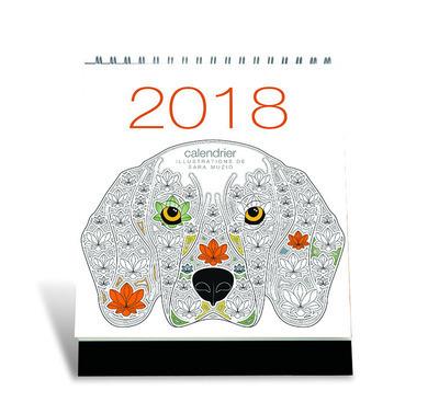 Calendrier de table 2018 Chiens à colorier