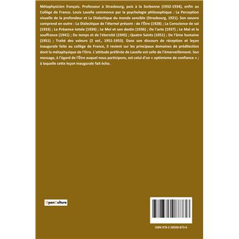 Leçon inaugurale faite au COLLÈGE DE FRANCE le 2 Décembre 1941