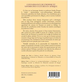 Connaissance de l'homme et savoirs des cultures en Afrique
