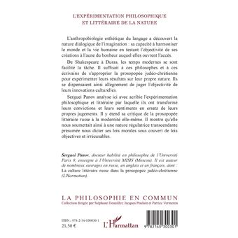 L'expérimentation philosophique et littéraire de la nature