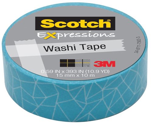 Ruban en papier 3M Scotch Expressions Bleu 10 m