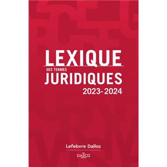 Lexique des termes juridiques 2023-2024