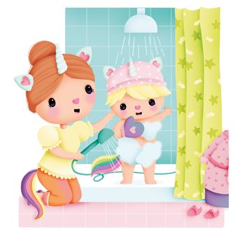 Petite licorne va se laver