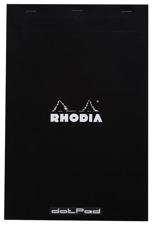 Bloc agrafé Rhodia N°19 Dot Pad 80 Feuilles 21 x 31,8 cm Noir