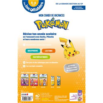 Les incollables - Cahier de vacances Pokémon - De la GS au CP - 5-6 ans