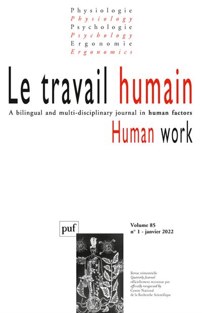 Le travail humain 2022-1, vol. 85, n.1 -  Collectif - broché