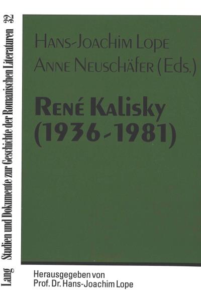 René Kalisky (1936-1981) et la hantise de l'histoire