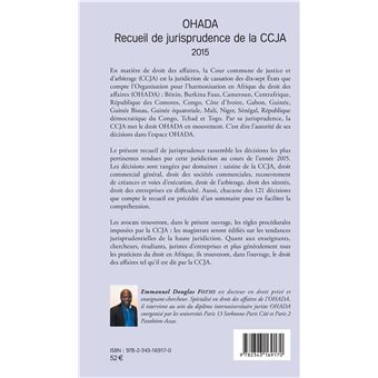 OHADA Recueil de jurisprudence de la CCJA 2015