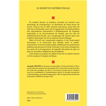 Le secret en matière fiscale