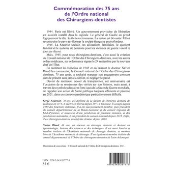 Commémoration des 75 ans de l'Ordre national des Chirurgiens-dentistes