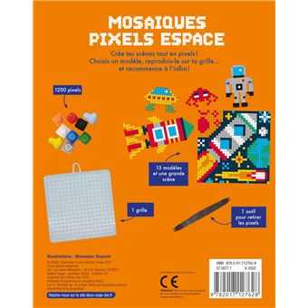 Mosaïques pixels espace - coffret avec accessoires