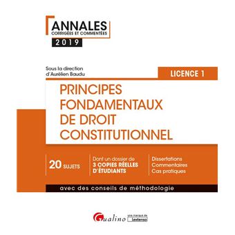 Principes fondamentaux de droit constitutionnel - l1-s1 - 3eme edition ...