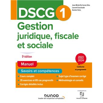 DSCG1 - Gestion juridique, fiscale et sociale - Manuel 2023-2024