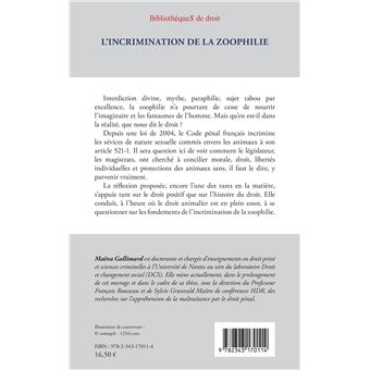 L'incrimination de la zoophilie