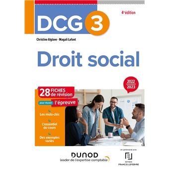DCG 3 Droit social - Fiches de révision - 2022/2023