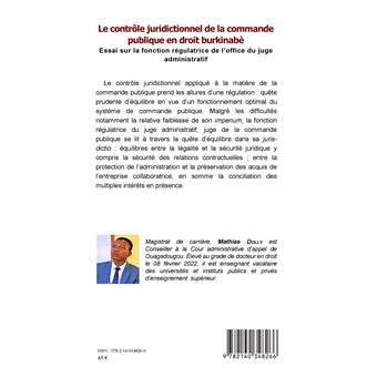 Le contrôle juridictionnel de la commande publique en droit burkinabè