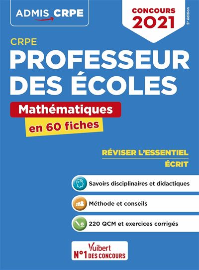 CRPE - Concours Professeur des écoles - Mathématiques en 60 fiches Concours 20