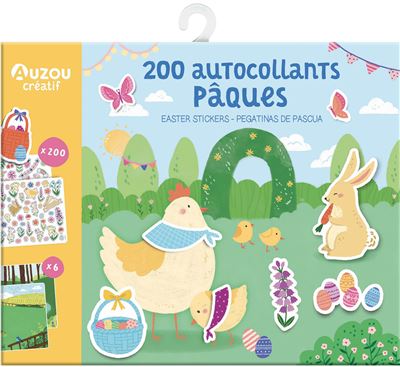 200 autocollants pâques