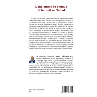L'exploitant de banque et le droit au Tchad