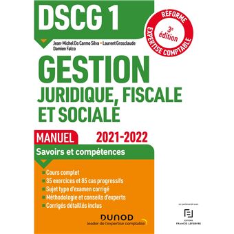 DSCG1 Gestion Juridique, Fiscale Et Sociale - Manuel 2021/2022 Réforme ...