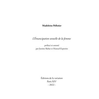 L'Émancipation sexuelle de la femme