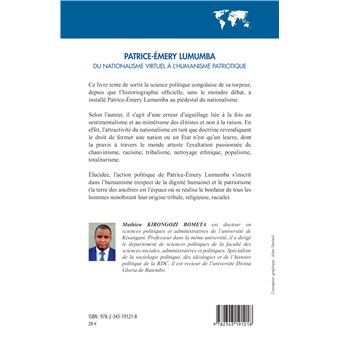 Patrice-Émery Lumumba du nationalisme virtuel à l'humanisme patriotique