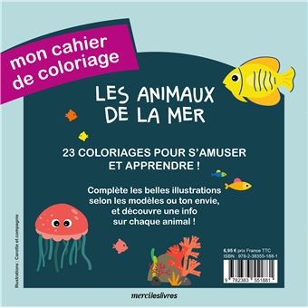 Les animaux de la mer - Mon cahier de coloriage