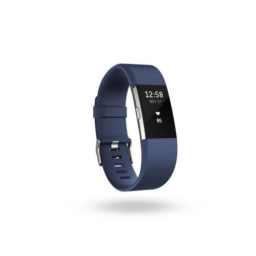 Coach de vie Fitbit Charge 2 Bleu et Argent Taille L