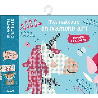 Ma pochette d'artiste - mes tableaux en diamond art - renard et licorne