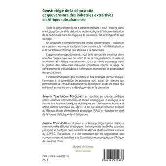 Géostratégie de la démocratie et gouvernance des industries extractives en Afrique subsaharienne