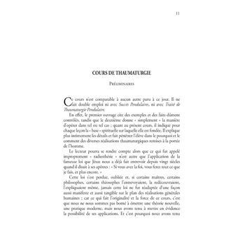 Cours de thaumaturgie en sept leçons