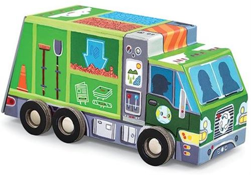 Crocodile Creek Vehicle Puzzle - Recycle truck - 48 stuks