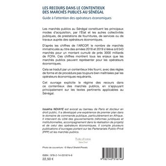 Les recours dans le contentieux des marchés publics au Sénégal
