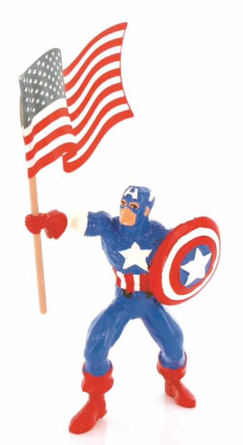 Figurine Capitaine America avec Drapeau Bully, 10 cm