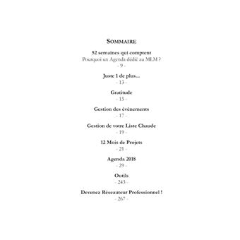 Agenda 2018 du Professionnel en MLM