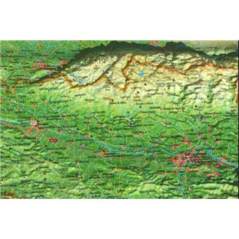 Carte en relief de l'Aude