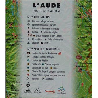 Carte en relief de l'Aude