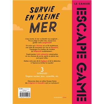 Le cahier Escape Game : Survie en pleine mer