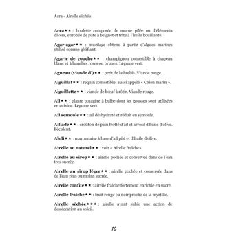Dictionnaire alimentaire de l'ostéoporose