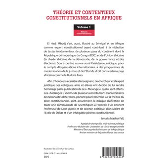 Théorie et contentieux constitutionnels en Afrique