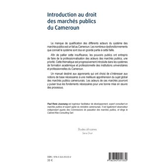 Introduction au droit des marchés publics du Cameroun