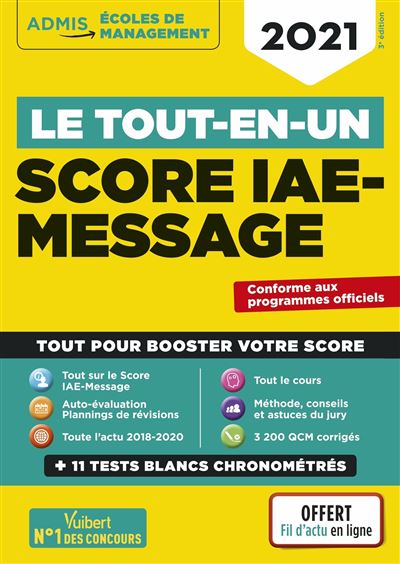 Le tout-en-un Score IAE-MESSAGE 2021
