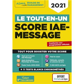 Le Tout En Un Score Iae Message 2021 Selection 2021 Broche Julie Camoin Dominique Dumas Mandi Gueguen Achat Livre Fnac