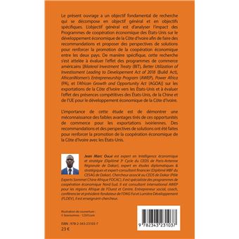 Les relations de coopération économique entre les Etats-Unis et la Côte d'Ivoire de 2012 à 2017