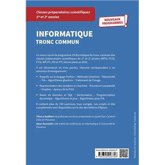 Informatique tronc commun - CPGE scientifiques 1re et 2e années - Nouveaux programmes