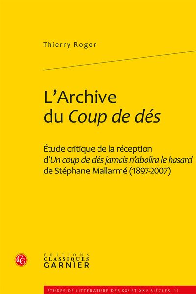 L'archive du Coup de dés