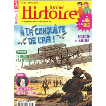 Histoire Junior N°83 La conquête de l'air de Léonard de Vinci au Concorde - mars 2019
