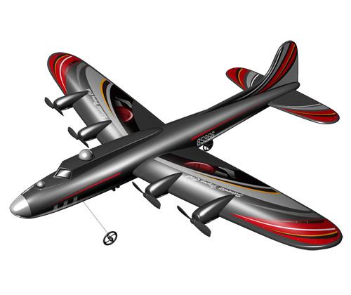 Avion RC Télécommandé – Planeur 2 Vitesses Avec Lumières LED, Vol Extérieur, Cadeau Garçon (Rouge, 1 Batterie Incluse)