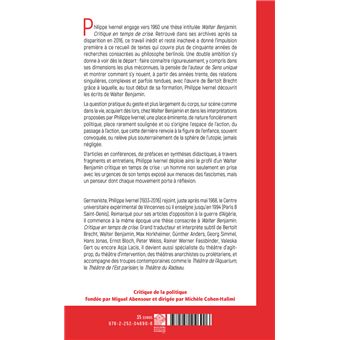 Walter Benjamin. Critique en temps de crise